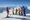 Gruppe Skifahrer