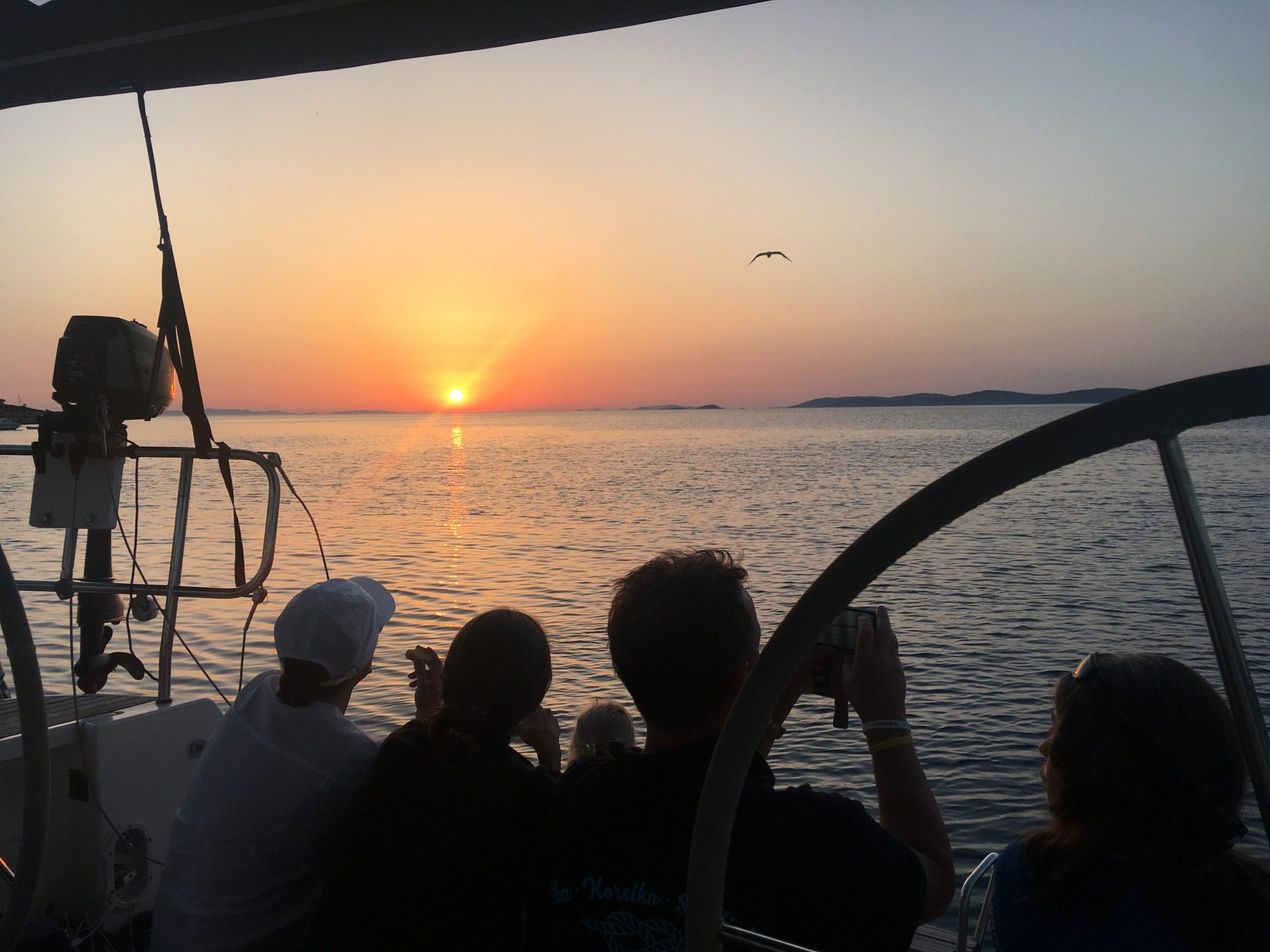 Sonnenuntergand an Deck