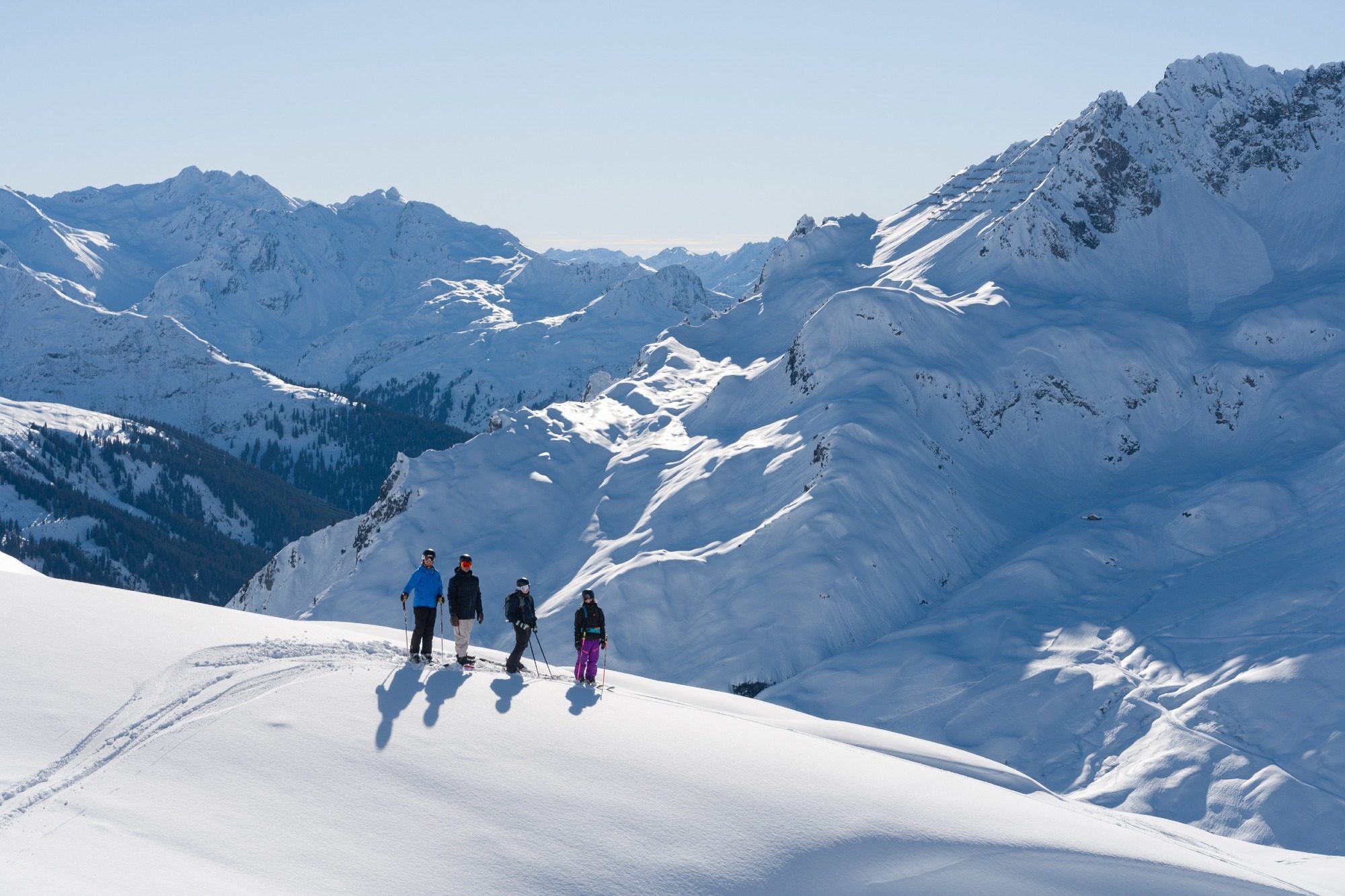 Skigruppe am Arlberg
