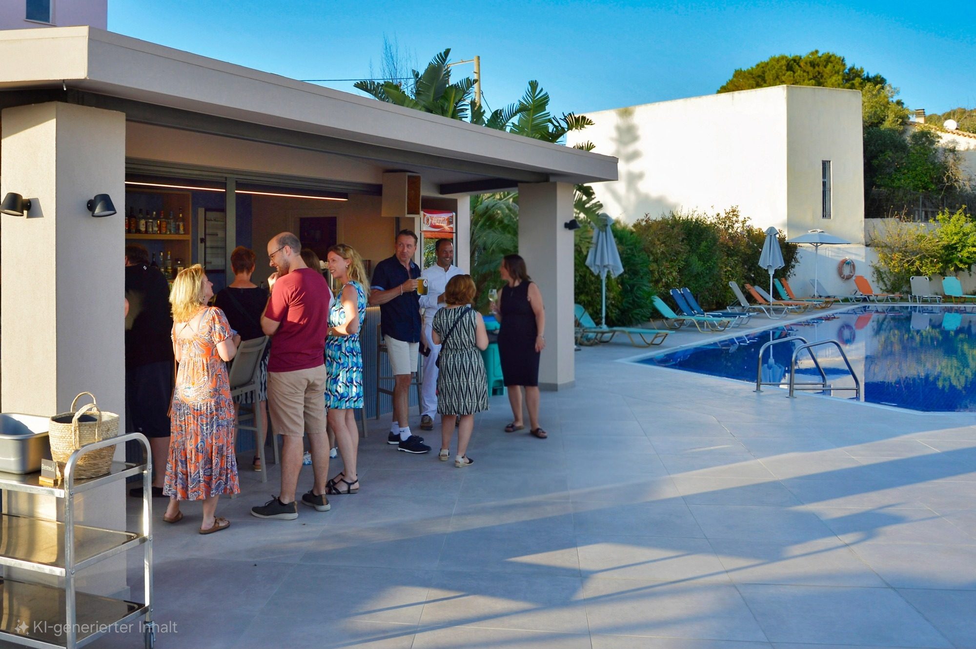 Gäste an der Poolbar