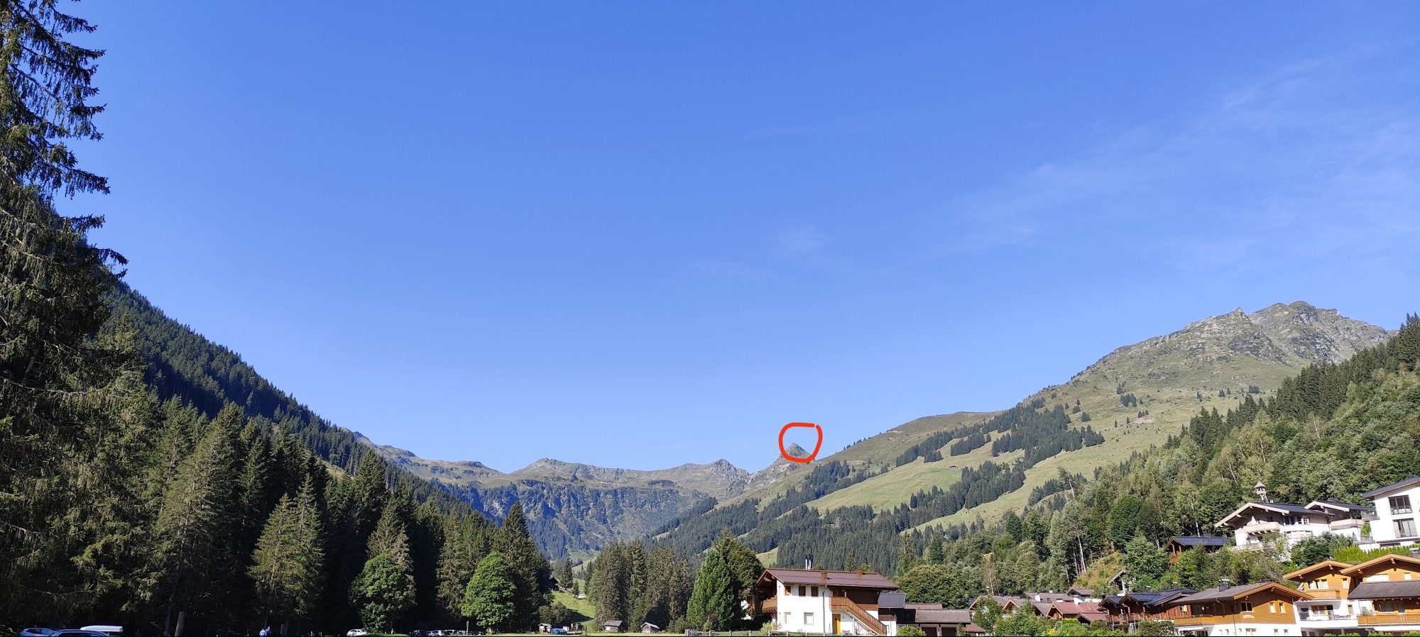 Ausblick auf das heutige Ziel: Der Tristkogel