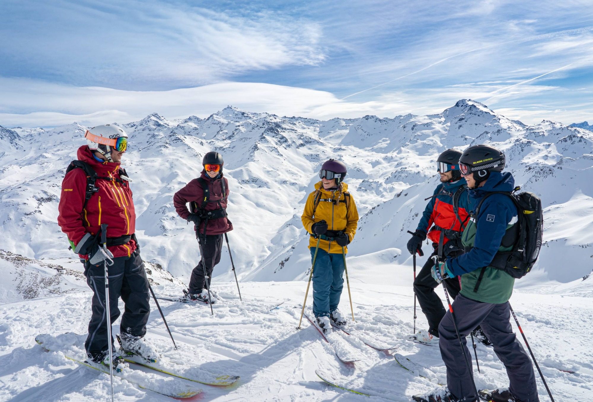 Skifahrer in Les Trois Valles
