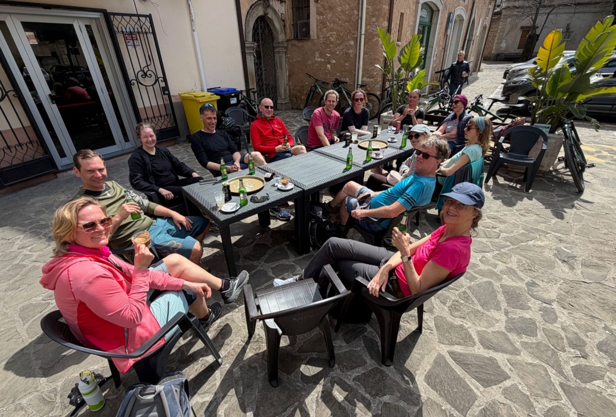 Pause während der Biketour