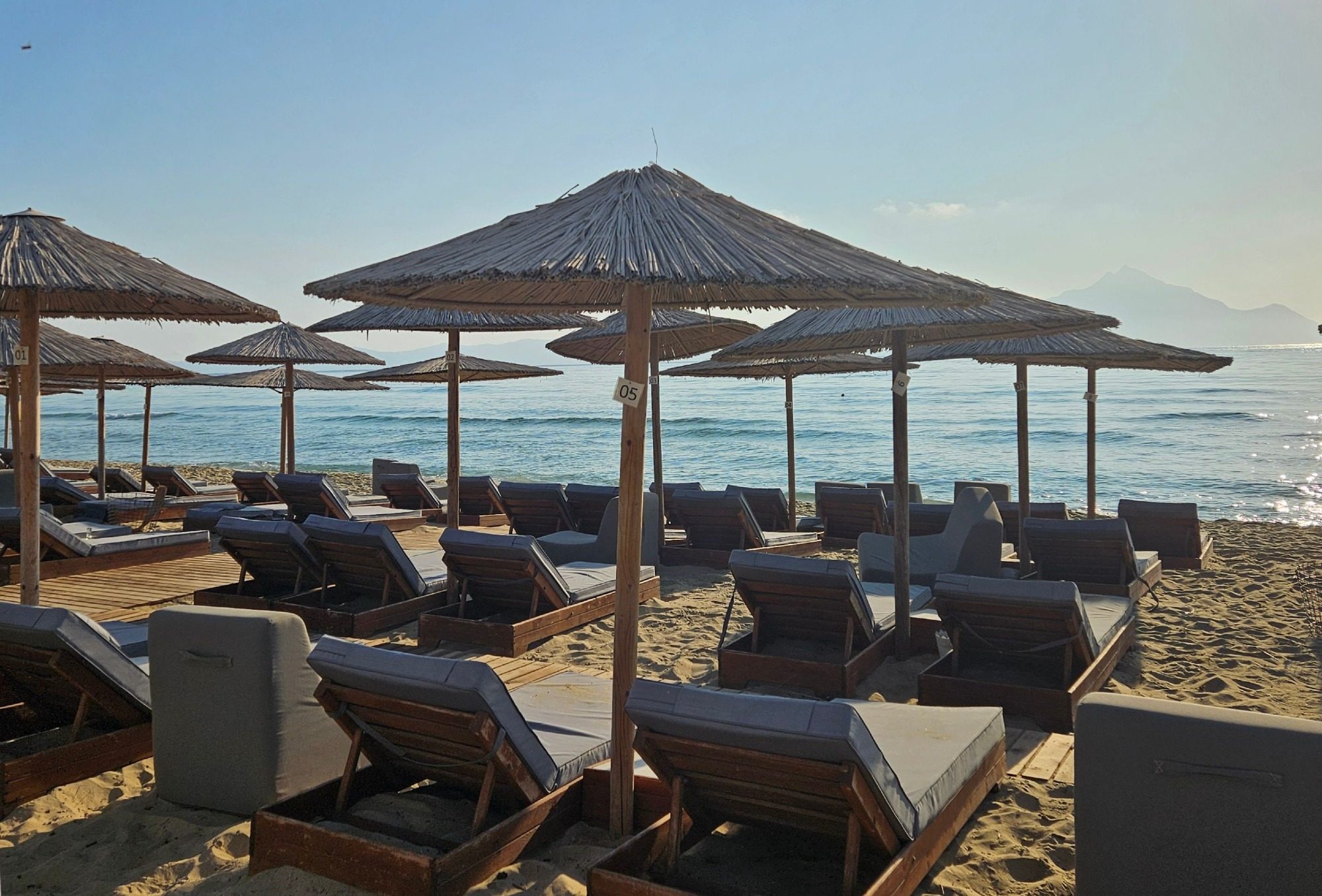 Liegen am Strand