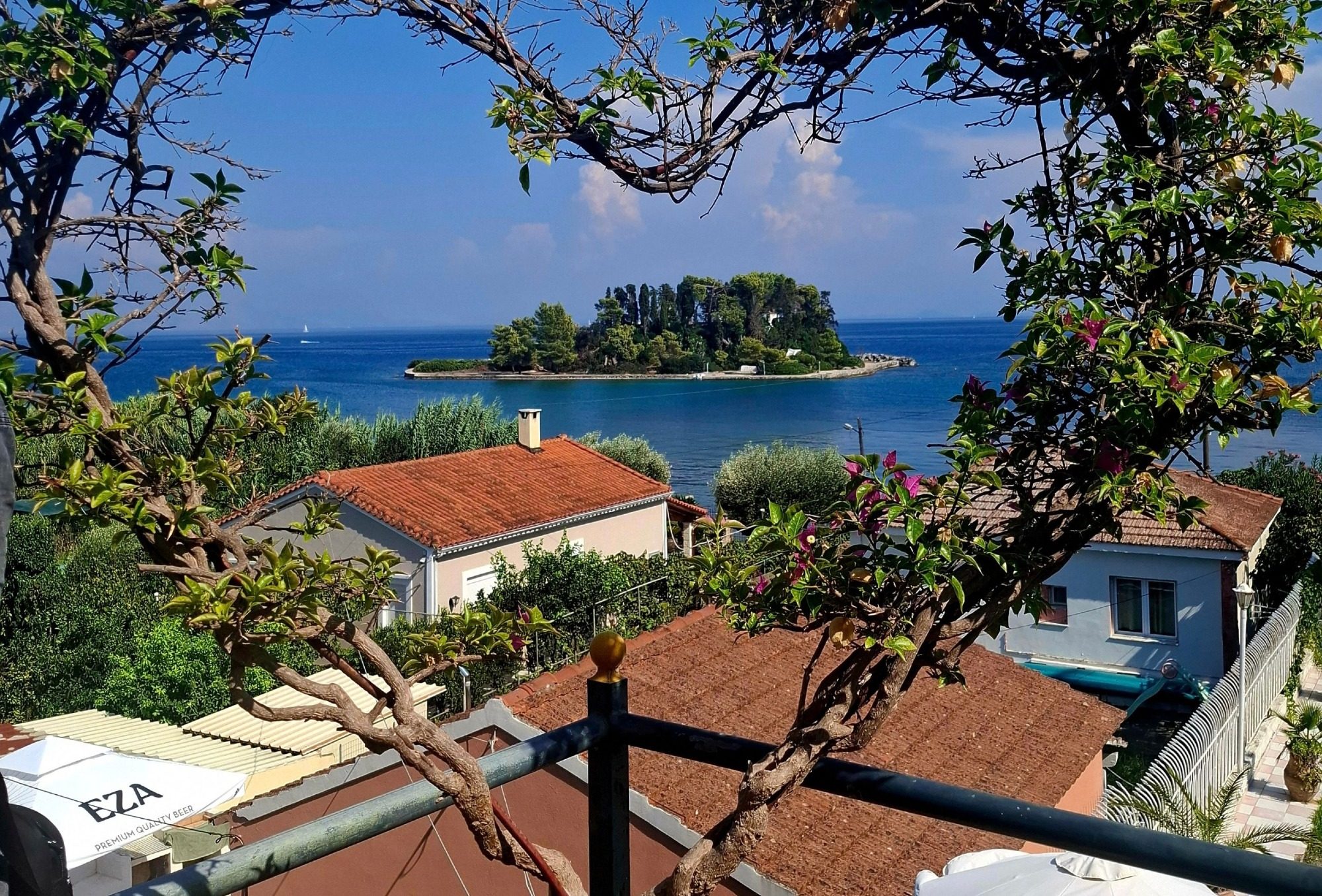 Aussicht auf Häuser auf Korfu