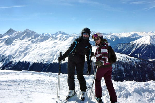 Jakobshorn Blick auf Rinerhorn