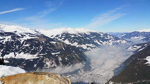 morgendlicher Blick aufs Zillertal vom Ahorn (Mayrhofen)