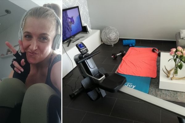 Alex rudert jetzt zuhause statt in Arosa Ski zu fahren