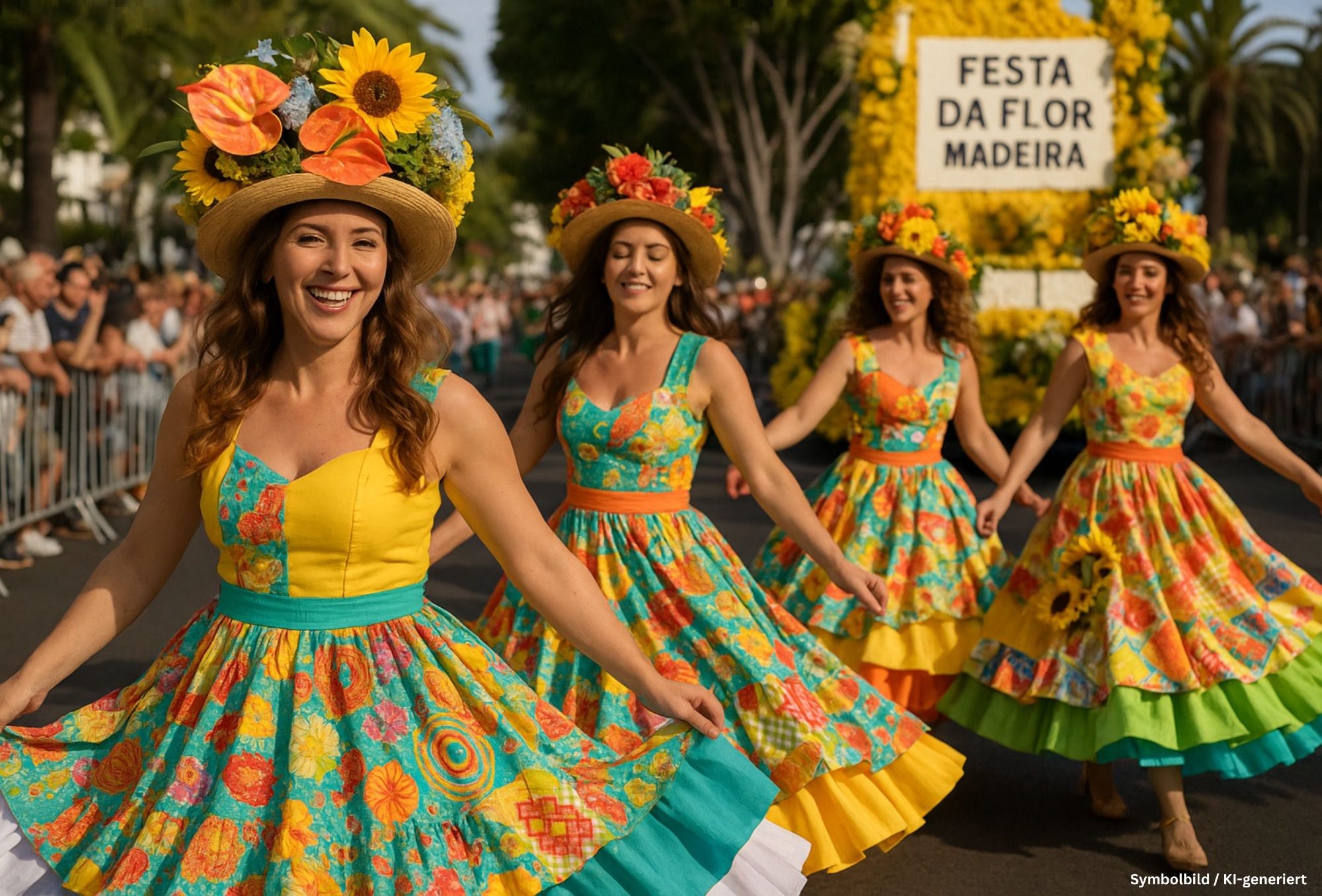 Parade beim Blumenfest auf Madeira / Symbolbild, KI-generiert