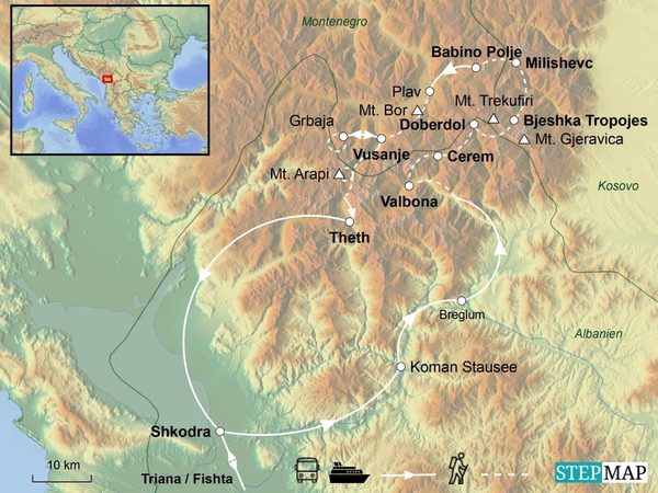 Trekking auf dem Peaks of the Balkans Trail