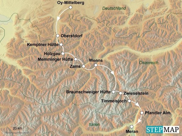 Trekking Transalp nach Südtirol