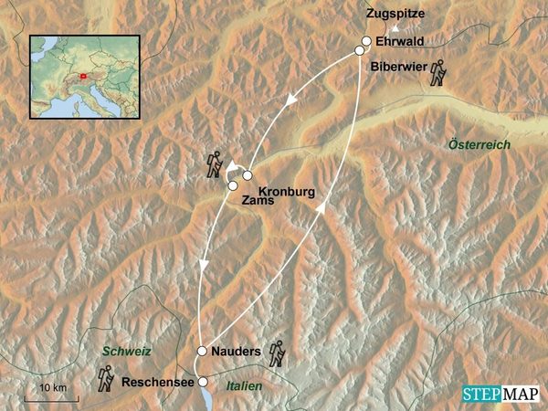 Entspannte Trekking Transalp Zugspitze – Reschensee