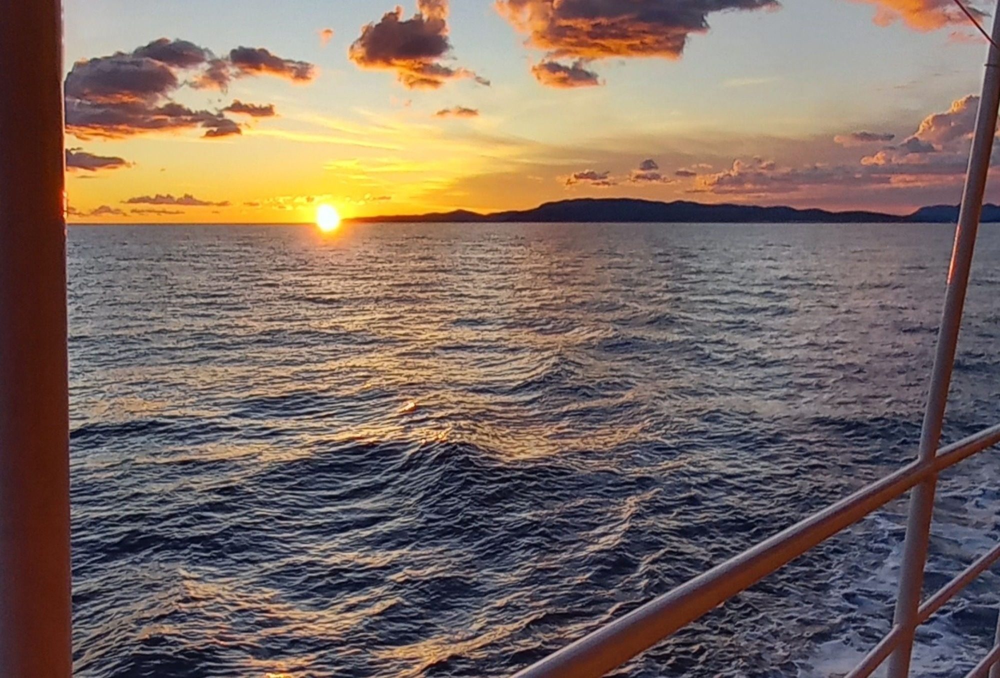 Sonnenuntergang an Board